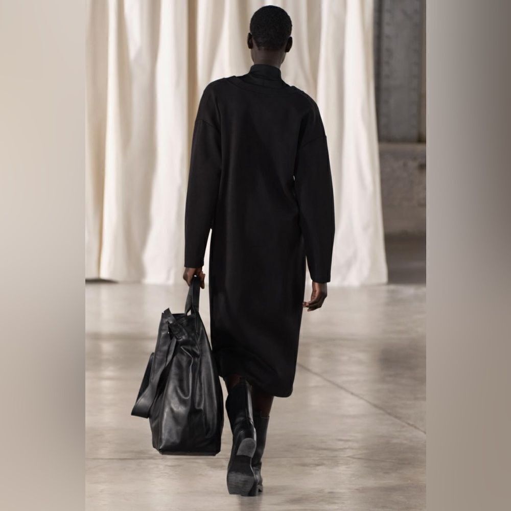 ZARA RUCHED LONG INTERLOCK JACKET - Picture 4 of 9